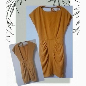 Mustard Yellow Backless Mini Dress